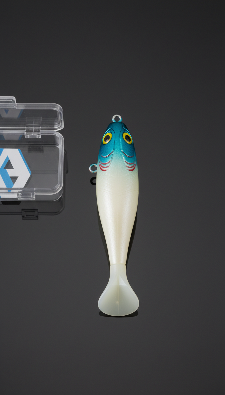 Saltwater predator shad with corrosion-resistant hooks